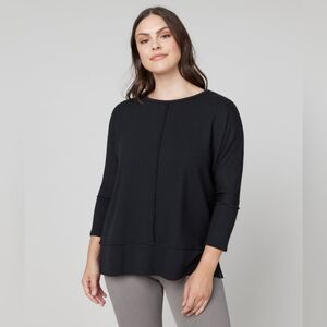 SPANX Perfect Length Top, Dolman 3/4 Sleeve Very Black, Small